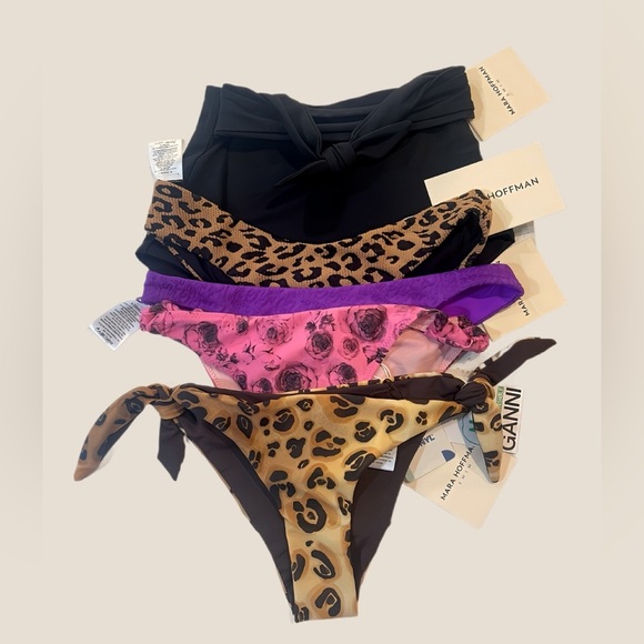 Mara Hoffman + GANNI Five-Piece XS Bikini Bottoms Bundle — NWT MSRP $685 - Picture 1 of 6
